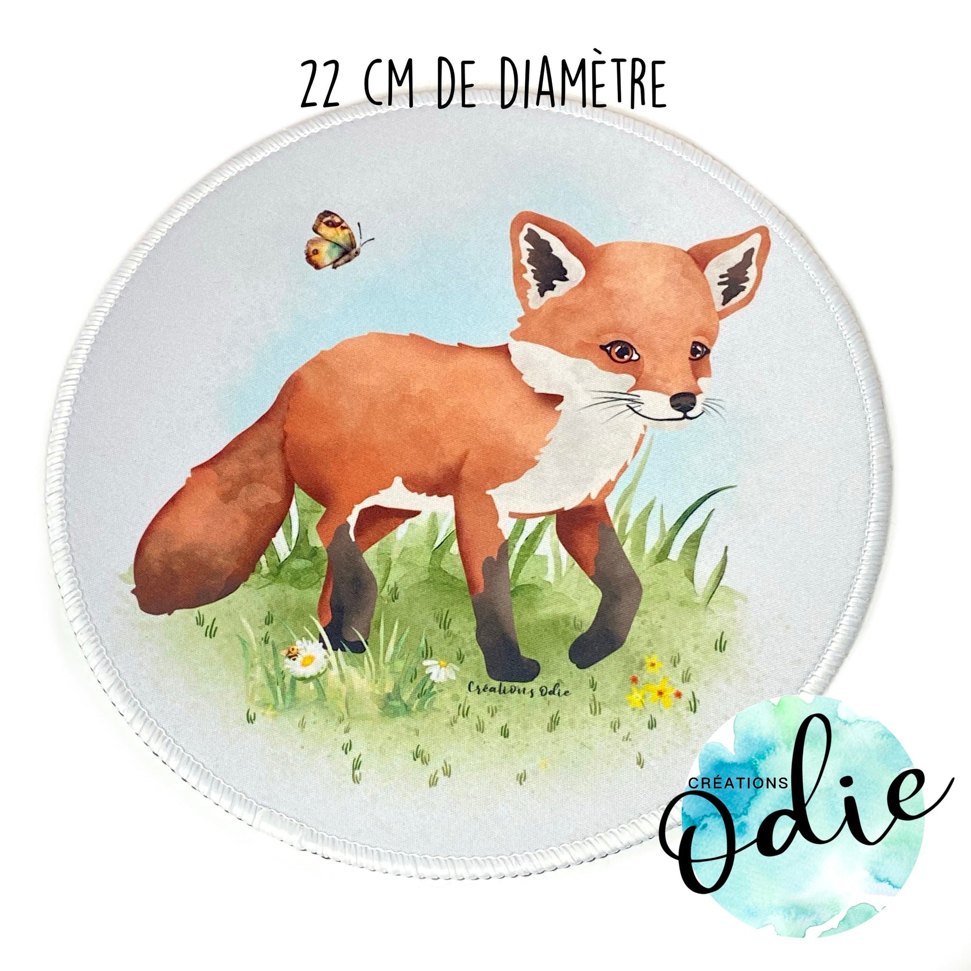 Tapis de souris - Mignon renards dans le pré - tapis de souris - Créations Odie