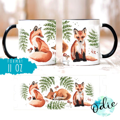 Tasse 3 renards en automne - Tasse - Créations Odie