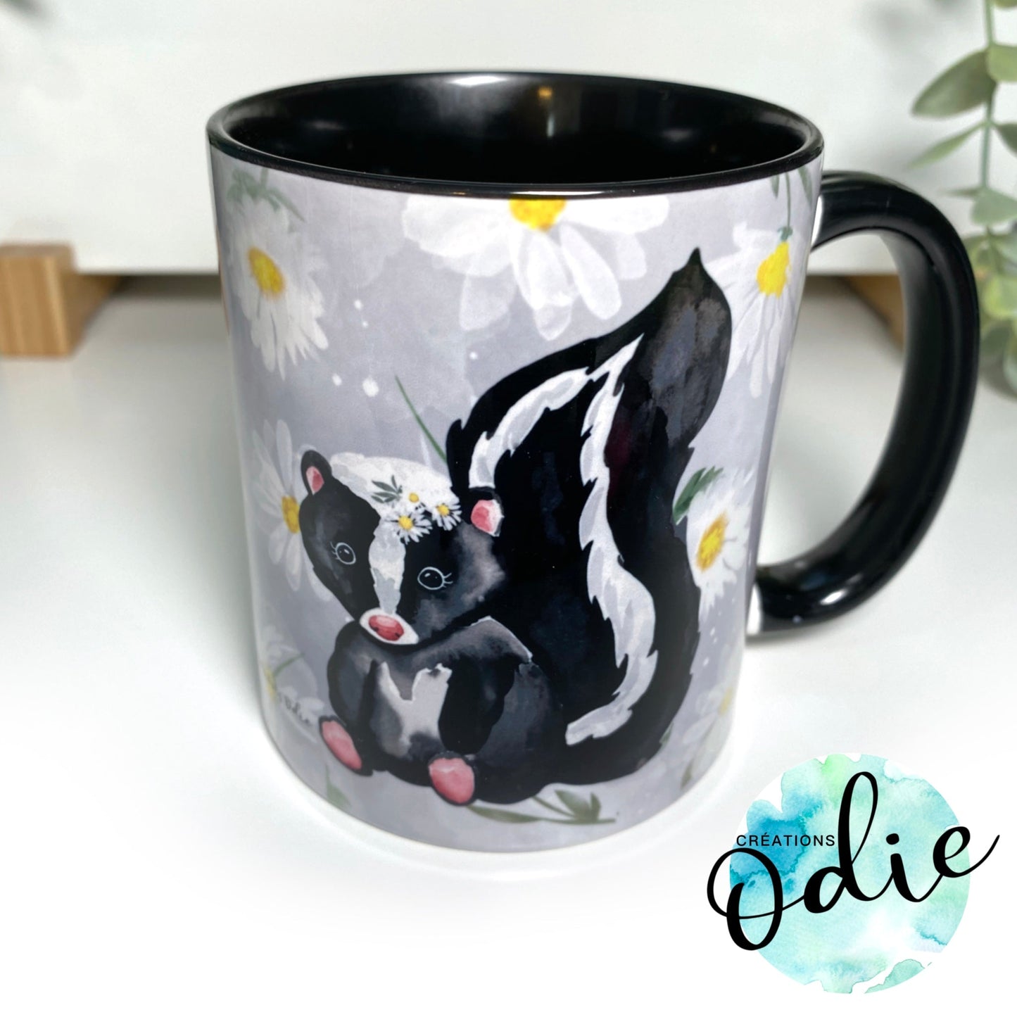 Tasse Mouffettes fond gris - Tasse - Créations Odie